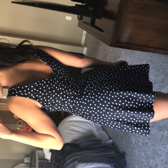 Navy Polka Dot Dress - Picture 3 of 3